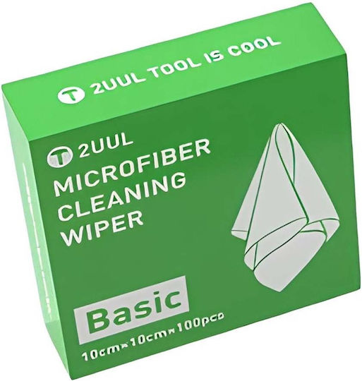 2uul Pack 100 Basic Microfiber Wipes Clo1 10x10 Cm Anti-dust White