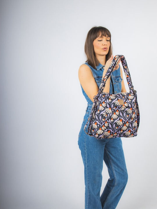 Stoff Damen Handtasche Rucksack Mehrfarbig