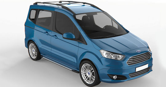Покривни Релси Ford Transit Courier От 2014 До 2023 Алуминиеви Черни