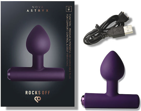 Rocks Off Πρωκτική Σφήνα με Δόνηση Μωβ