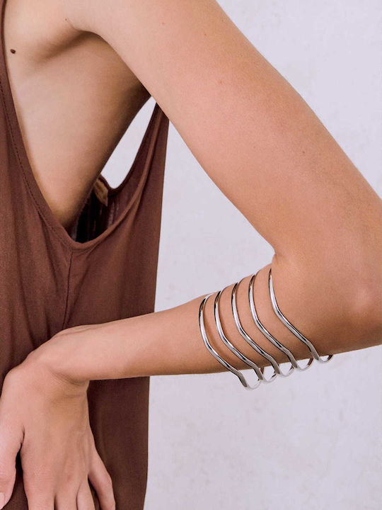 Celestino Γυναικείο Βραχιόλι Cuff Φαρδύ Ασημί