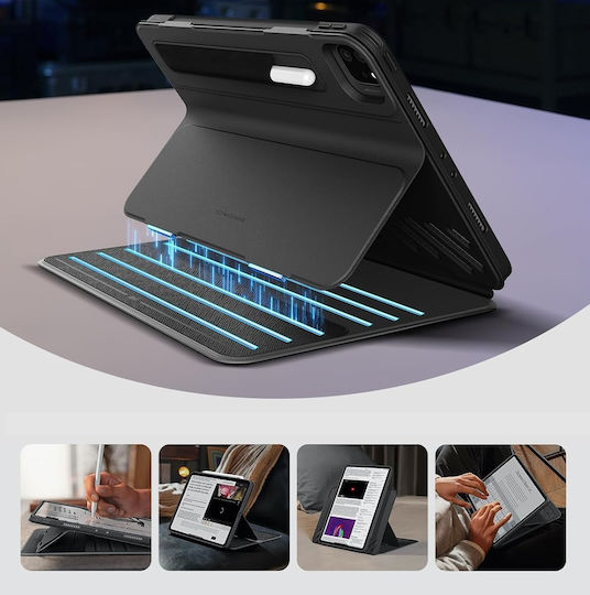 Flip Cover Rotativă Neagră (Ipad Pro 12,9 5-a/6-a Generație)