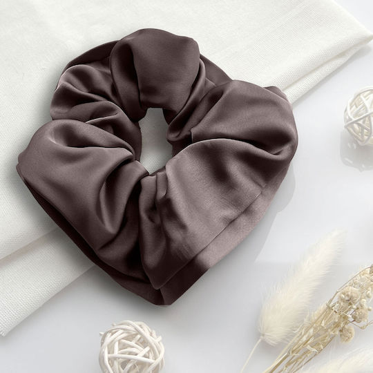 Класически Ластик За Коса Scrunchie Едноцветен Коприна Минималистичен Лавандулов