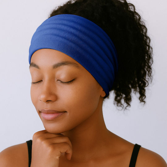 Crossed Headband Hair In Soft Cotton Refined Sapphire Blue
