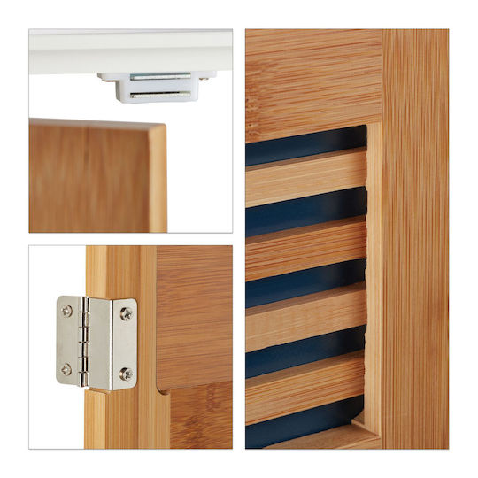 Relaxdays Unitate De Mobilier Pentru Baie Fără Chiuvetă Cu Lumină L60xA30xÎ60cm Albă