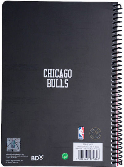 NBA Spirale Schulheft Geregelt 70 Papiereinlagen