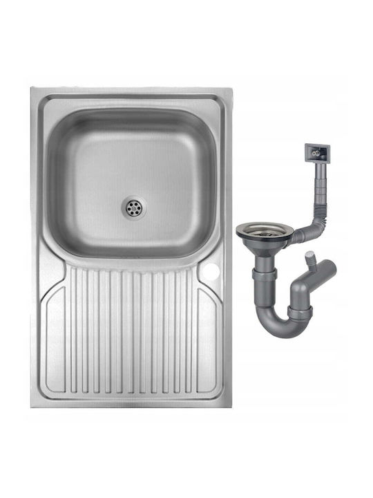 Deante Ентов Кухненски Мивка Inox със Смесител 80x50см Сива