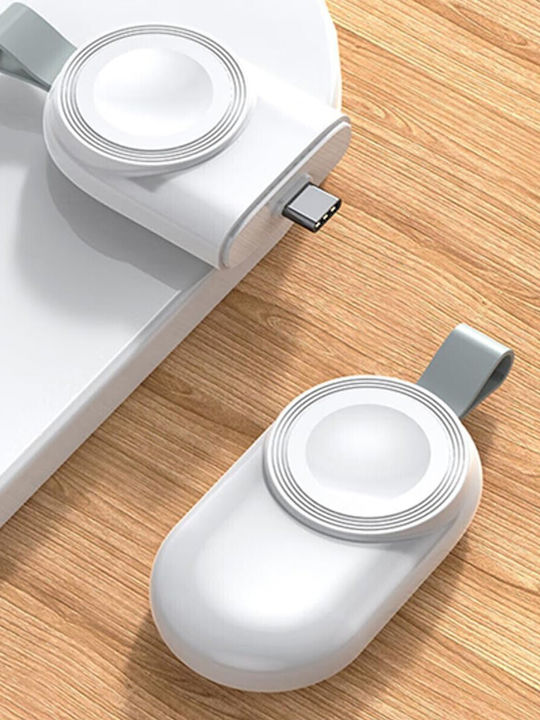 Încărcător Wireless Smartwatch Compatibil Apple Iwatch 1/9 Magnetic Tip-c Fără Cablu Direct La Dock Computer Alb
