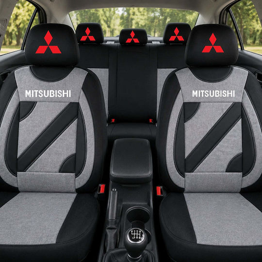 Комплект Универсални Калъфи за Седалки Nero Сив Персонализирани Mitsubishi