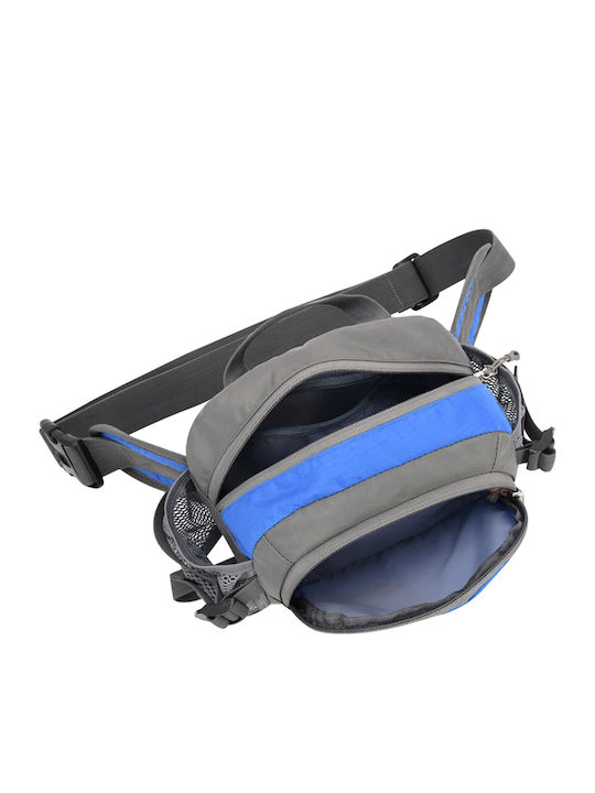 Avizar Sport Waist Bag Water Bottle Holder Multiple Pockets Lightweight Practical Blue