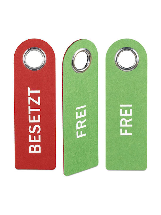 Relaxdays Set Semne Ușă Ocupat Liber Alb Verde Roșu 27x0.5x8.5 Cm
