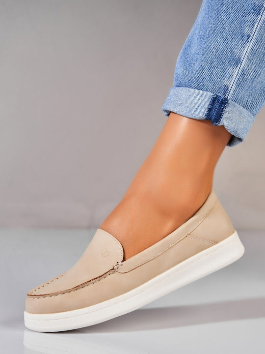 Damen Mokassins in Beige Farbe