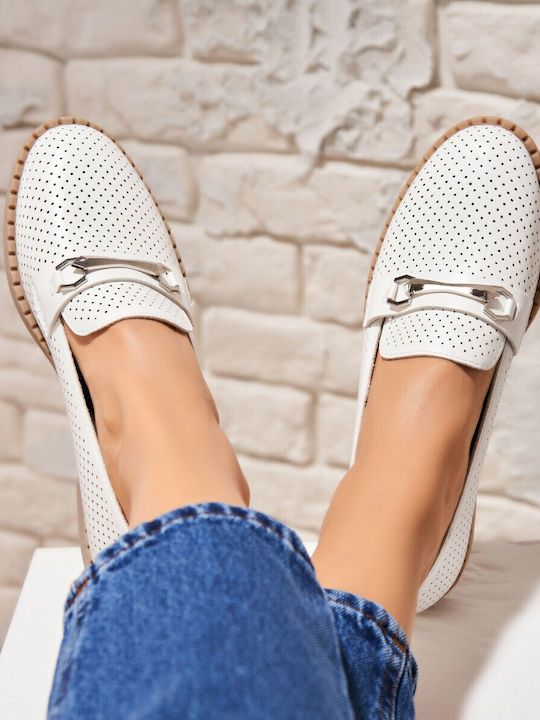 Women's Moccasins In White Colour
