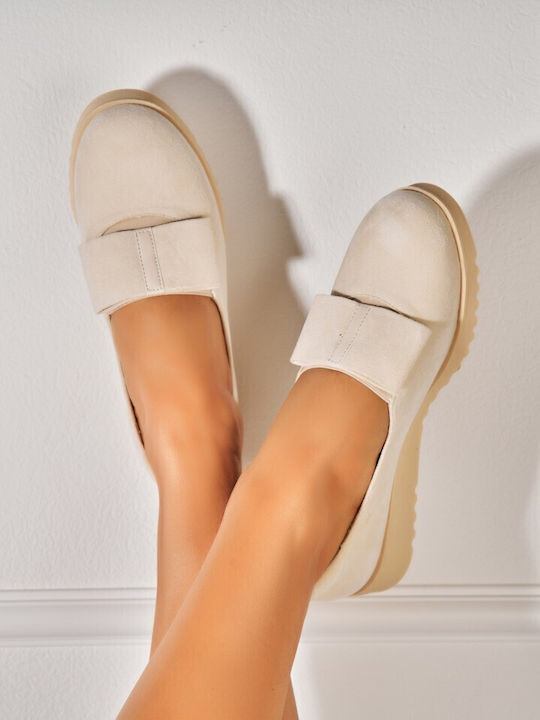 Damen Mokassins in Beige Farbe