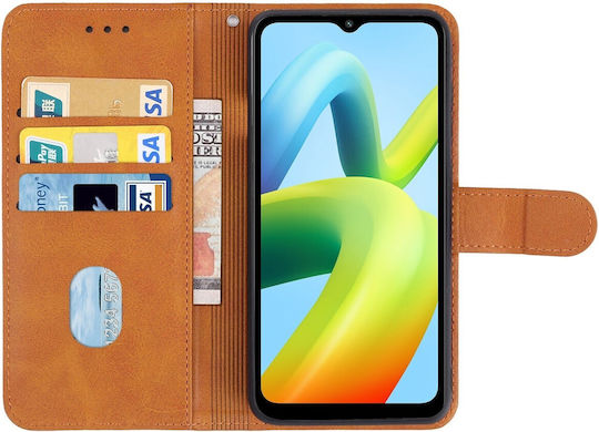 Tel1 Xiaomi Redmi A1 Plus A2 Plus Husa Tip Carte Maro Book Case Brown