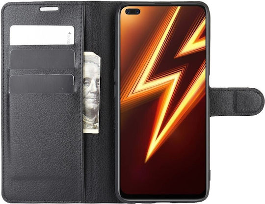 Tel1 Realme 6 Pro Litchi Texture Θήκη Βιβλίο Black