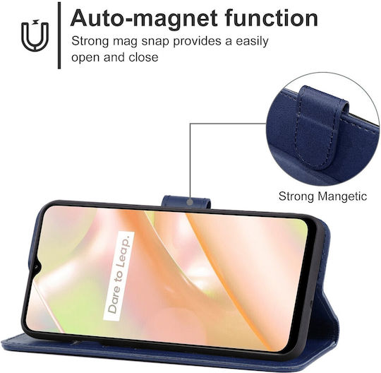 Tel1 Realme C33 Wallet Book Mobile Phone Case Blue