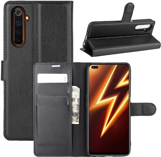 Tel1 Realme 6 Pro Litchi Texture Θήκη Βιβλίο Black