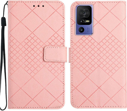 Tel1 Tcl 40 Se Rhombic Grid Θήκη Βιβλίο Pink