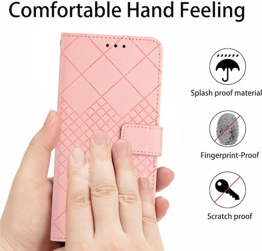 Tel1 Tcl 40 Se Rhombic Grid Θήκη Βιβλίο Pink