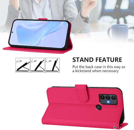Tel1 Tcl 306 305 30 Se 30 E Skin Feel Solid Color Book Case Rose Red
