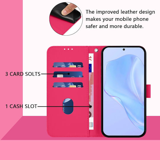 Tel1 Tcl 306 305 30 Se 30 E Skin Feel Solid Color Book Case Rose Red