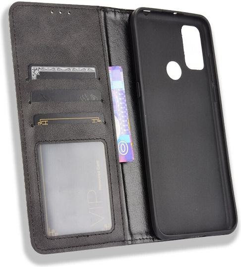 Tel1 Tcl 20y Alcatel 1s 2021 Magnetic Buckle Retro Book Mobile Phone Case Black