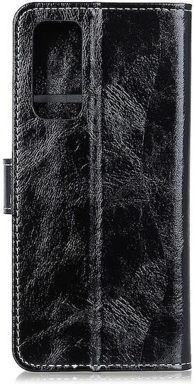 Tel1 Huawei P Smart 2021 Retro Crazy Horse Handyhülle Buch Schwarz