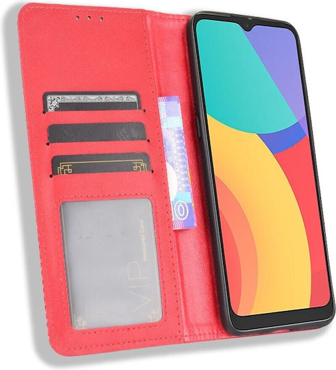 Tel1 Tcl 20y Alcatel 1s 2021 Magnetic Buckle Retro Book Case Red