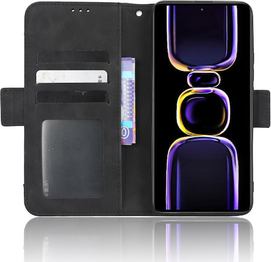 Tel1 Xiaomi Poco F5 Pro 5g Skin Feel Calf Texture Card Slots Book Case Black