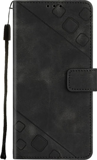Tel1 Xiaomi Poco M4 Pro 4g Skin-feel Издълбана Калъф Книга Черен