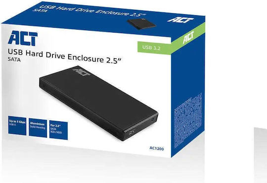 Act Ac1200 Hard Drive Enclosure Sata 2.5" Usb-c 3.2 Gen1 Black