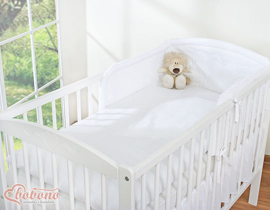 Bobono Set Pentru Patut White Hearts 3 Bucăți