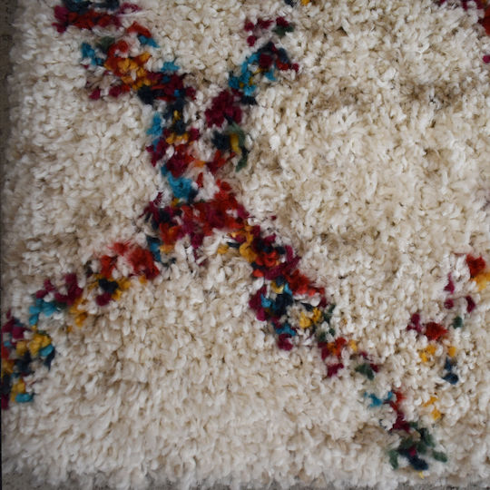 Shaggy Noelia Wohnzimmer Teppich Rechteckig Ecru 130x180cm