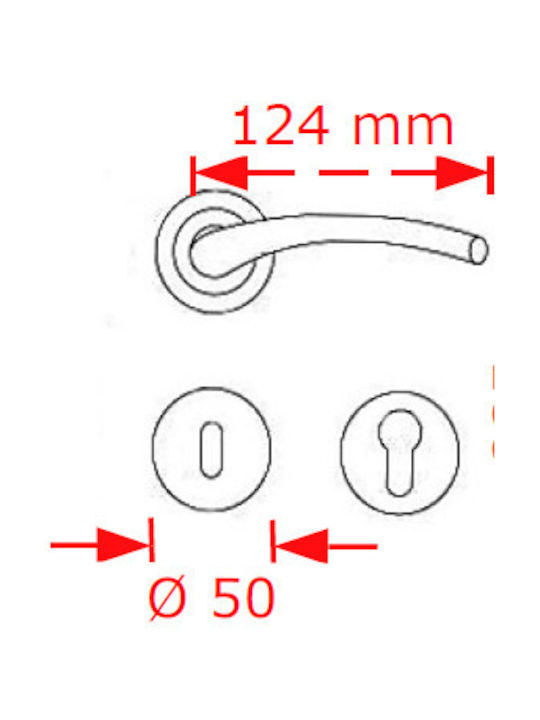 Koulikidis Buton Ușă de Interior Rosetă Z26076 Pereche cu Mâner Nichel Koulikidis Buton Ușă de Interior Rosetă Z26076 Pereche cu Mâner Nichel
