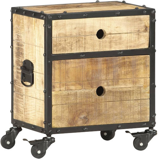 Нощно Шкафче Дървено Черно 40x30x50см