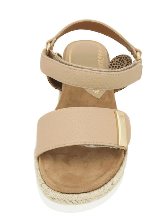 Leather Women's Flat Sandals Brown