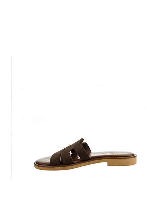 Myconian Women's Flat Sandals Brown