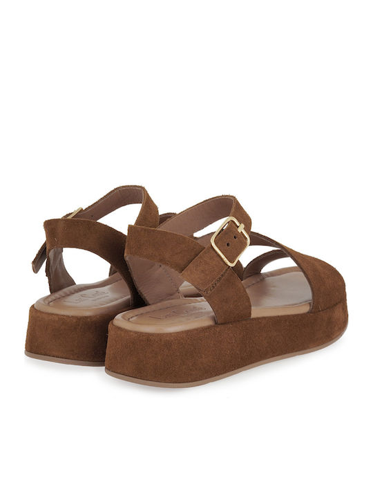 Women's Flat Sandals Flatforms Tabac Brown