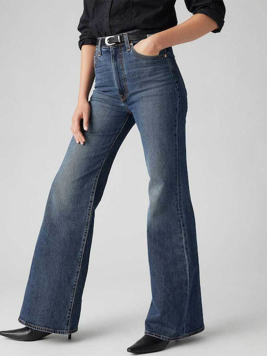 Ribcage High Waist Women's Jean Trousers Flared Blue