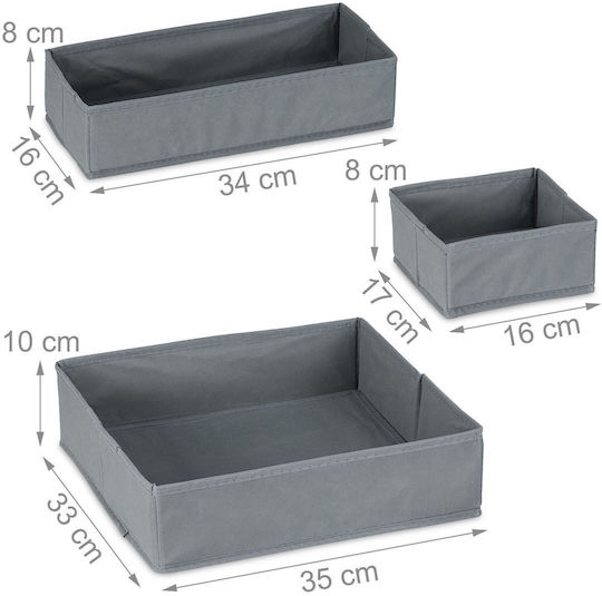 Relaxdays Drawer Organizer in Grey Color 10x33x35cm 4 Pieces