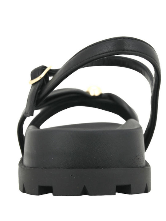 Nether Leather Women's Flat Sandals Black