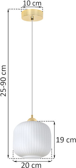 Light Home Κρεμαστό Φωτιστικό Λευκό με Ντουί E27