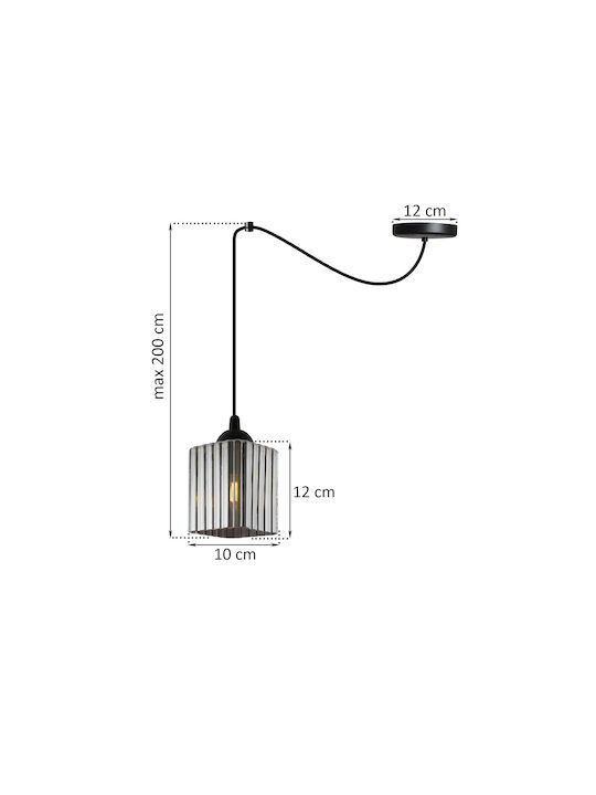 Light Home Κρεμαστό Φωτιστικό Μαύρο με Ντουί E27