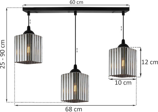 Light Home Κρεμαστό Φωτιστικό Μαύρο με Ντουί E27