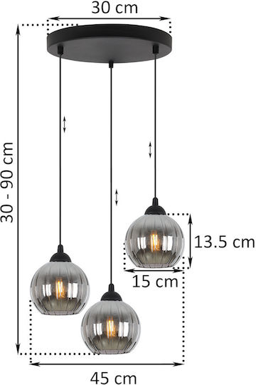 Light Home Κρεμαστό Φωτιστικό Μαύρο με Ντουί E27