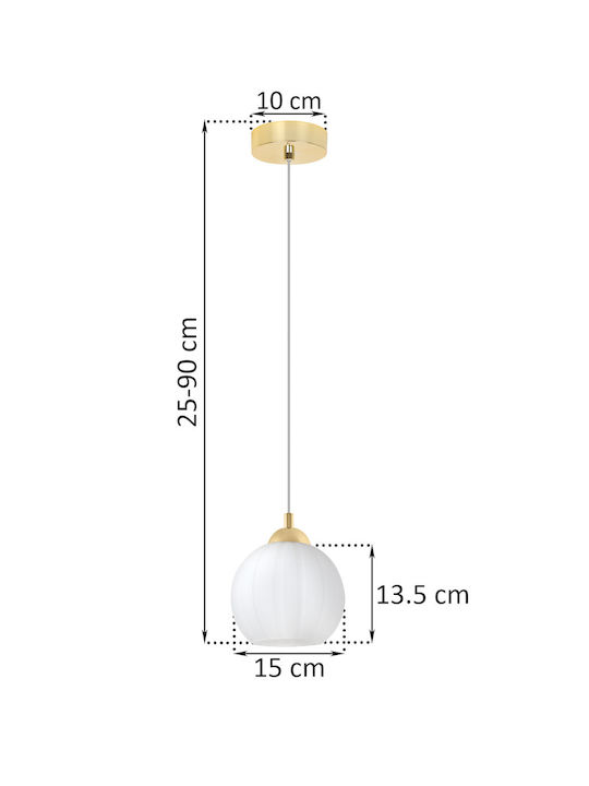Light Home Κρεμαστό Φωτιστικό Λευκό με Ντουί E27
