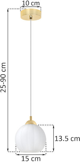 Light Home Lumină Suspendată Albă cu Bază de Bec E27
