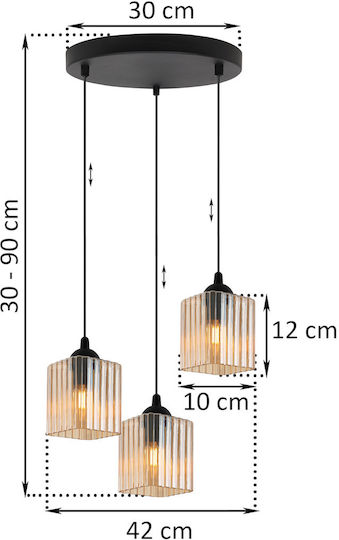 Light Home Висящо Осветително Тяло Черно с Цокъл E27