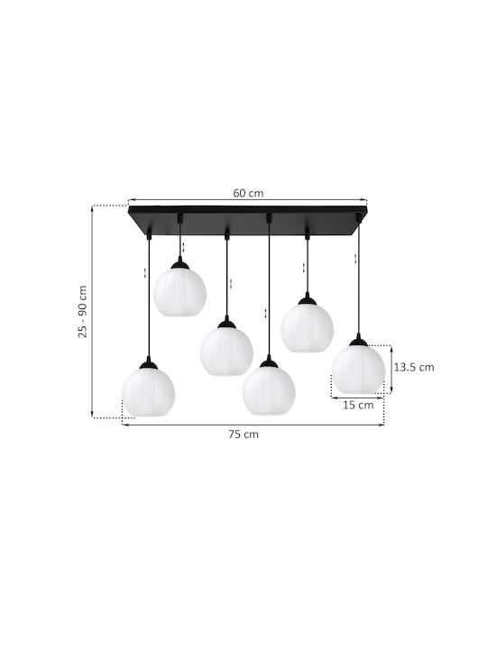 Light Home Candelabru Suspendat Negru cu Soclu E27